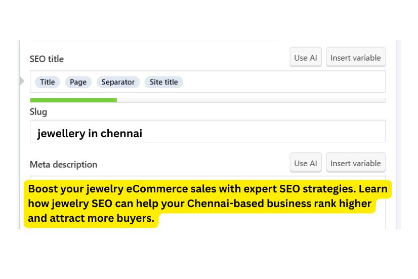 a image shows that Product Pages with Jewelry Keywords