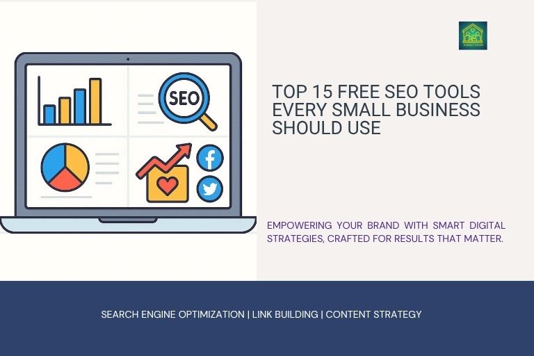 image with the text Top 15 Free SEO Tools Every Small Business Should Use