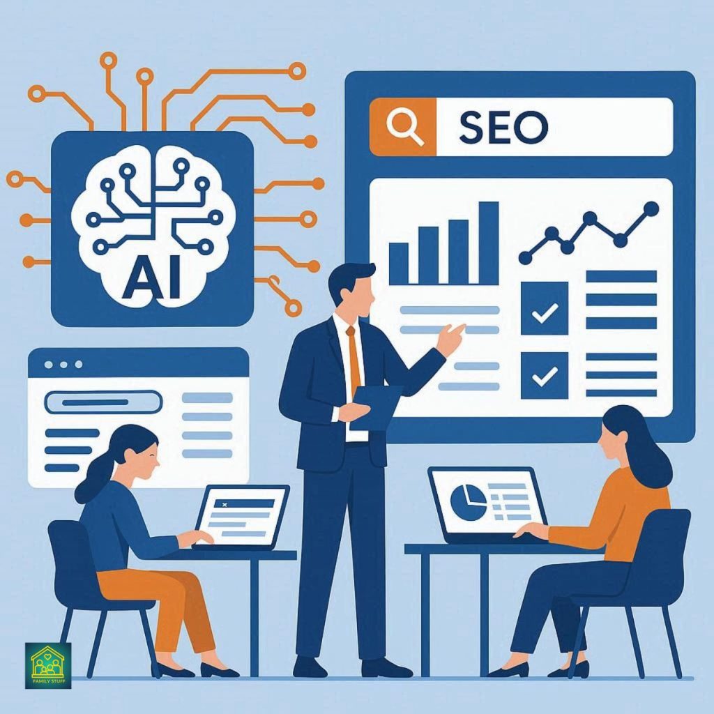 image of professionals analyzing AI-driven website data with Singapore skyline in the background.