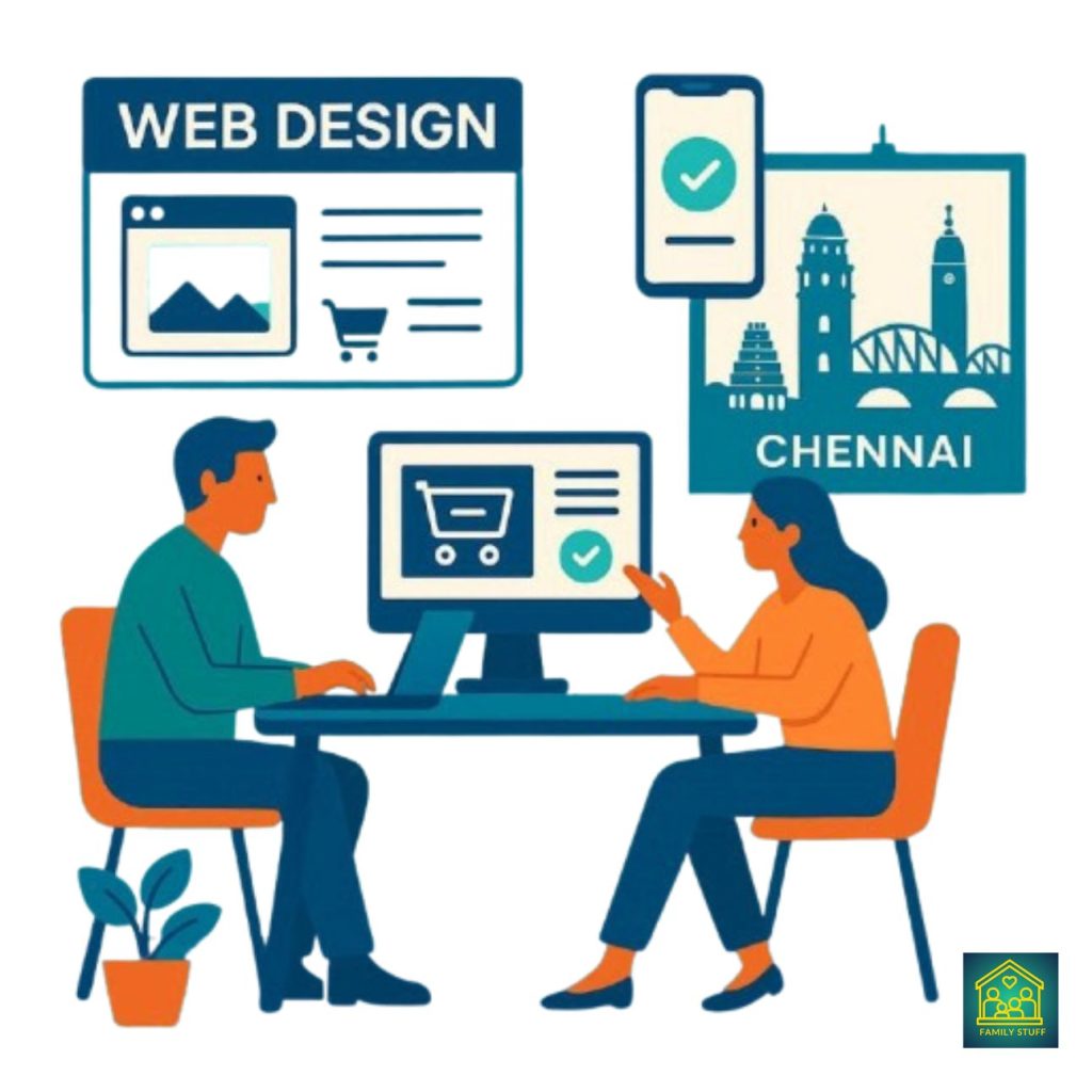 image shows professionals designing web site in chennai